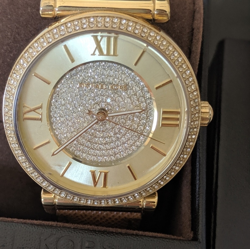 Michael Kors 38mm brown leather watch